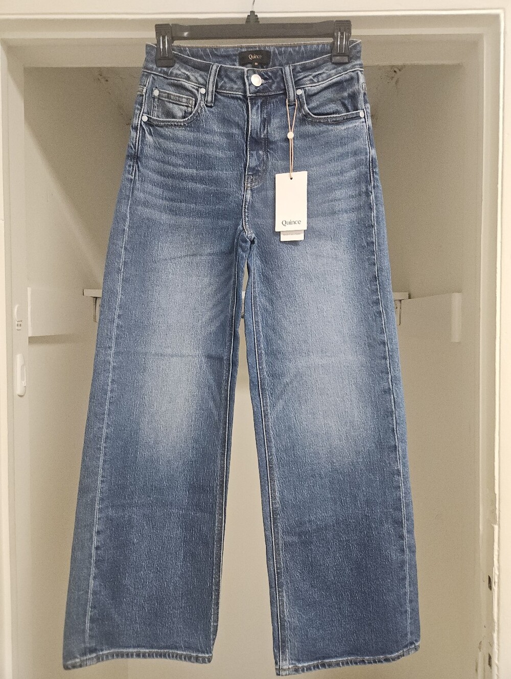 QUINCE BELLA STRETCH RELAXED STRAIGHT JEANS ATLANTIC BLUE 26 - Picture 8 of 15
